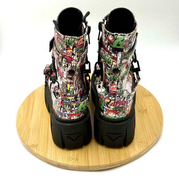 Current Mood Reckless Adventure Combat Boots Anime Design - Size 7 - Picture 7 of 16
